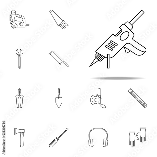 Silicone Electra Pistol icon. Home repair tool icons universal set for web and mobile