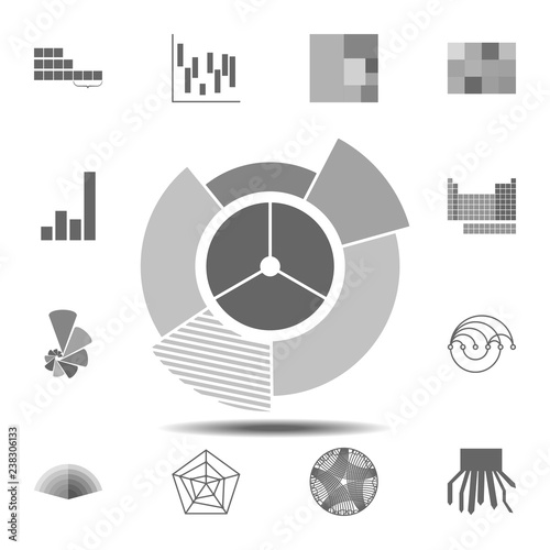 sunburst chart icon. Simple glyph vector element of charts and diagrams set icons for UI and UX, website or mobile application