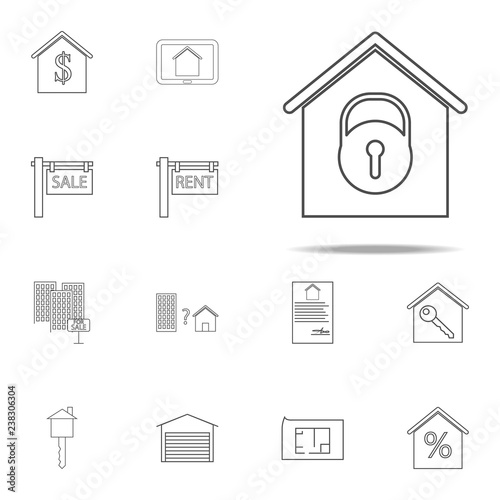 house under lock and key icon. web icons universal set for web and mobile