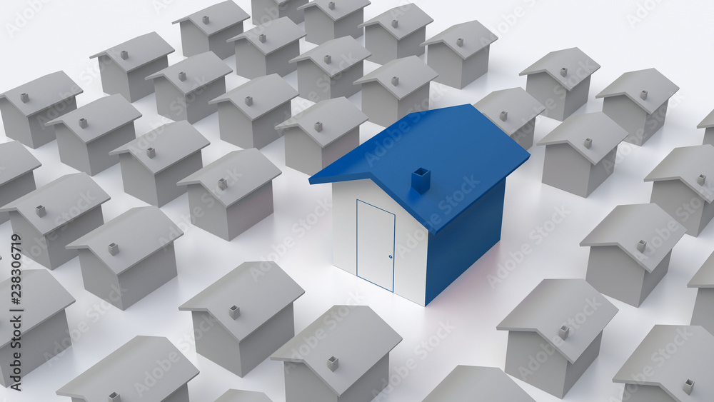 house stands out on white background (3D rendering) house stands out on white background (3D rendering)