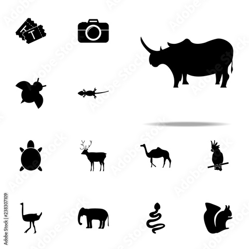 silhouette of a rhinoceros icon. zoo icons universal set for web and mobile