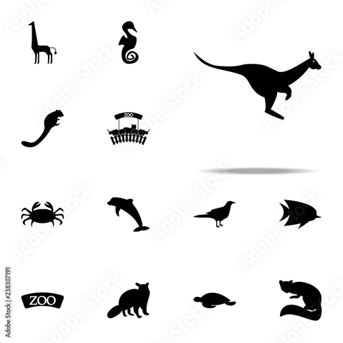 silhouette of a kangaroo icon. zoo icons universal set for web and mobile