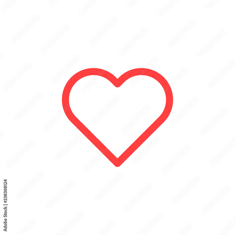 Trendy line heart icon. Vector illustration for concepts of love, romance, health. Valentine's day and wedding symbol