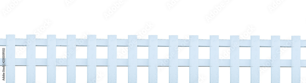 White fence isolated on white background. File contains with clipping path.
