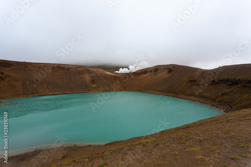Viti crater with green water lake inside, Iceland © elleonzebon