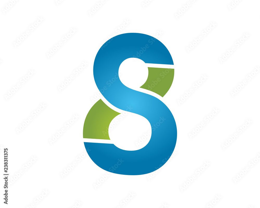 number 8 modern icon logo