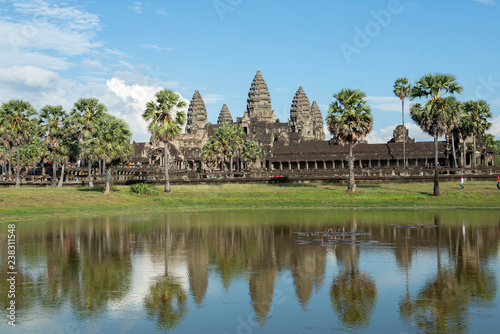 Front of Angkor Wat with reflection in the pond, Siem Reap, Cambodia