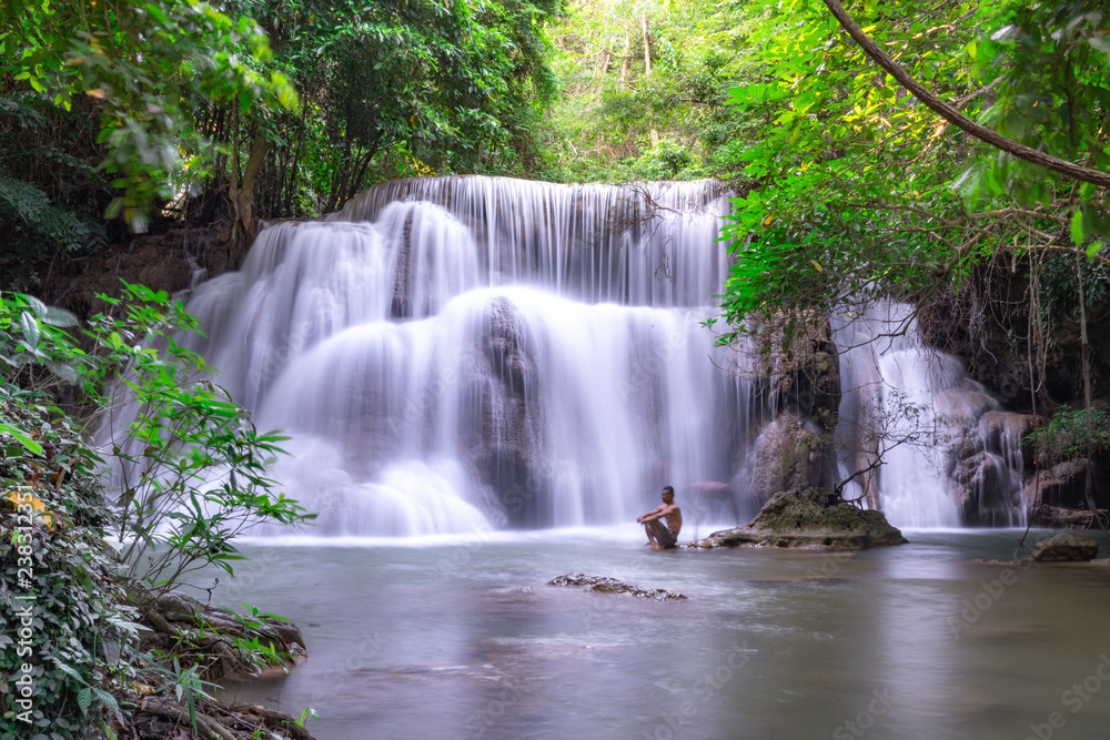 Huay Mae Kamin waterfall in Kanjanaburi, Thailand