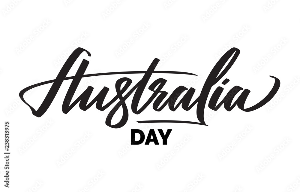 Australia day typography, lettering. Word art brush text vector design of country name for Australia