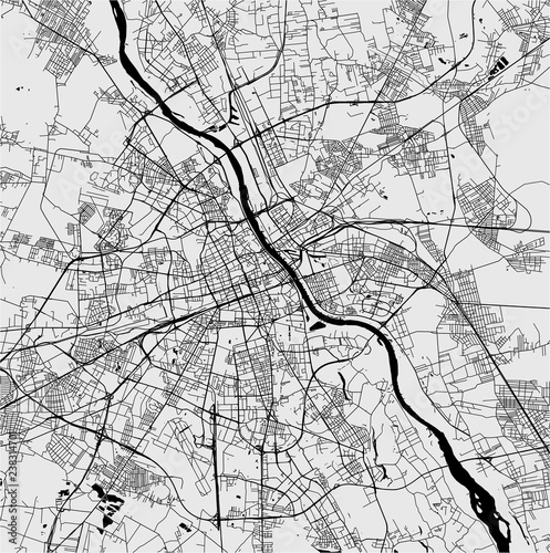 mapa-miasta-warszawy-w-szarosciach