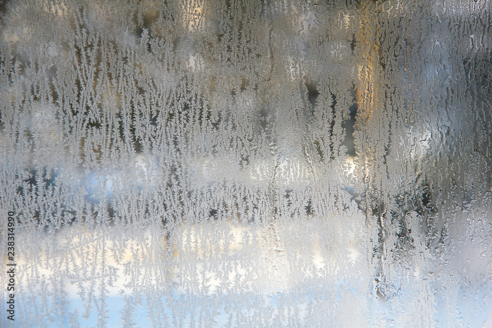 Obraz premium Texture of frosted glass. Abstract textured winter background.