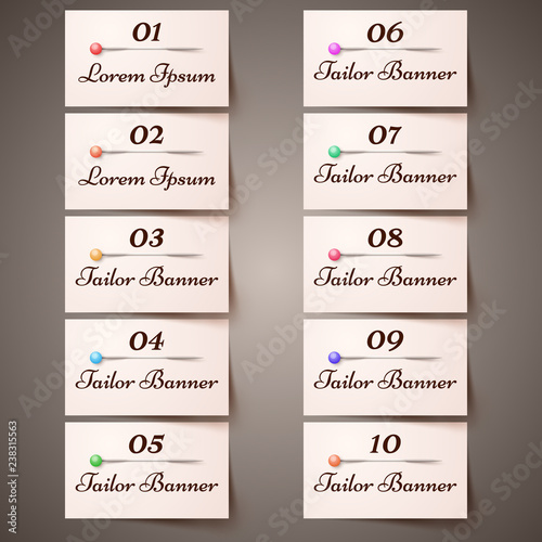 Ten paper info. Business infographic.