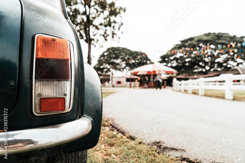 Photography head light of old car