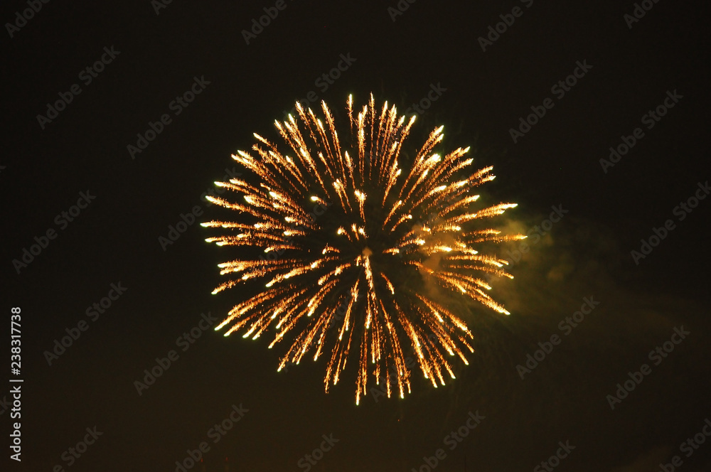 Fireworks in dark sky Fireworks in dark sky