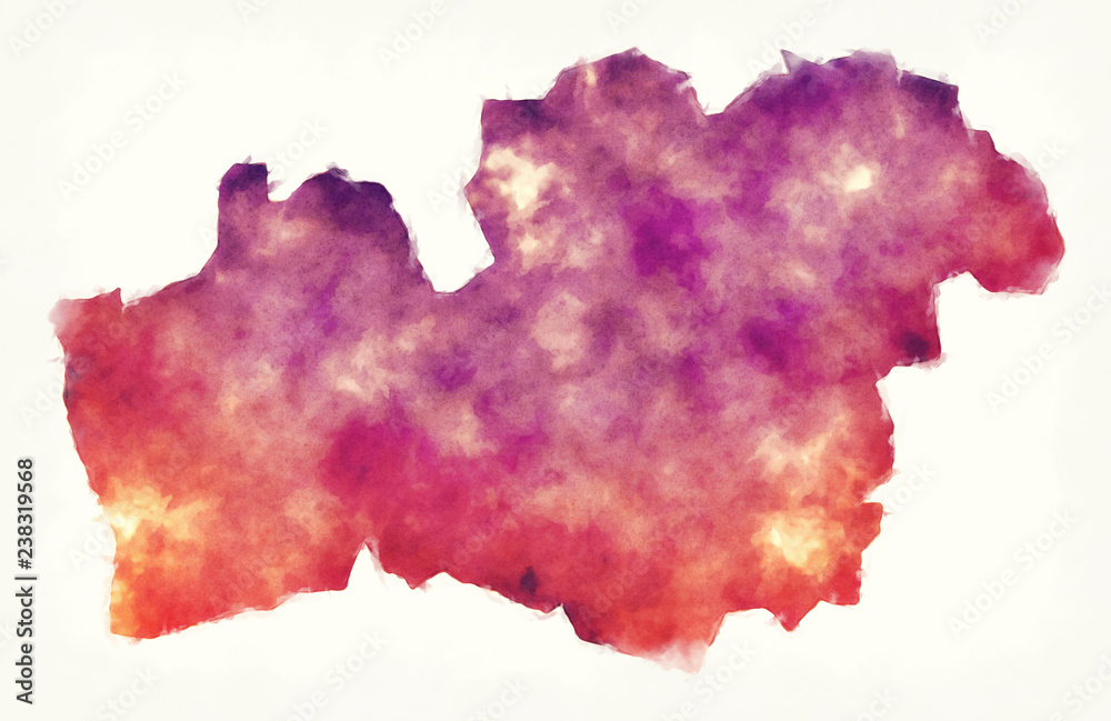 Kronoberg county watercolor map of Sweden in front of a white background Kronoberg county watercolor map of Sweden in front of a white background