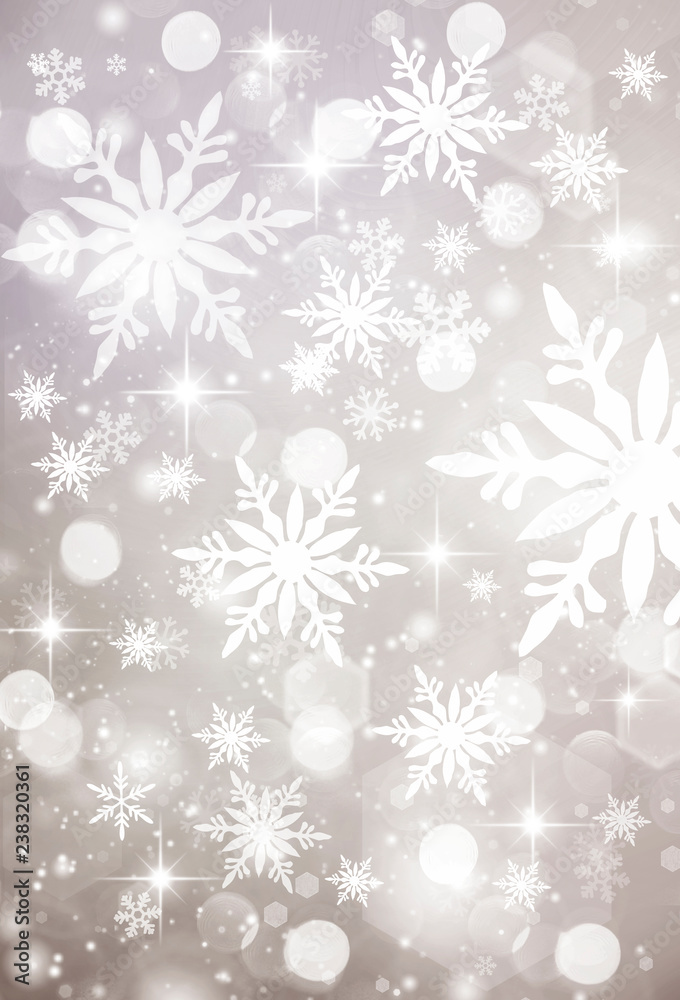 Silver Christmas background, white, gray, silver, holiday, white snowflakes, design, vacation, winter, new year, snowfall, glitter