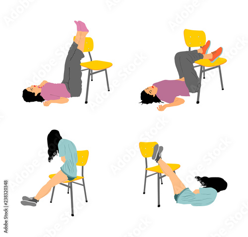 Drunk school girl overdose in unconscious. First aid vector illustration. Patient woman need urgent help . Drugged person overdose after party. Unhealthy teenager struggle for life, weakness stress.