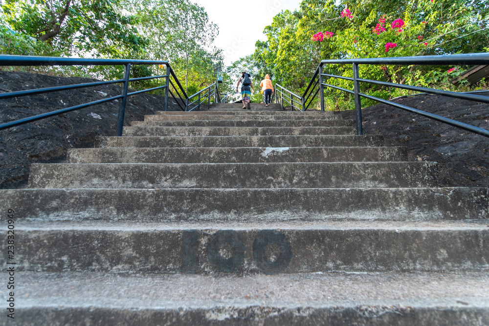 People climbing the stairs at Mt.Tapyas, Palawan People climbing the stairs at Mt.Tapyas, Palawan