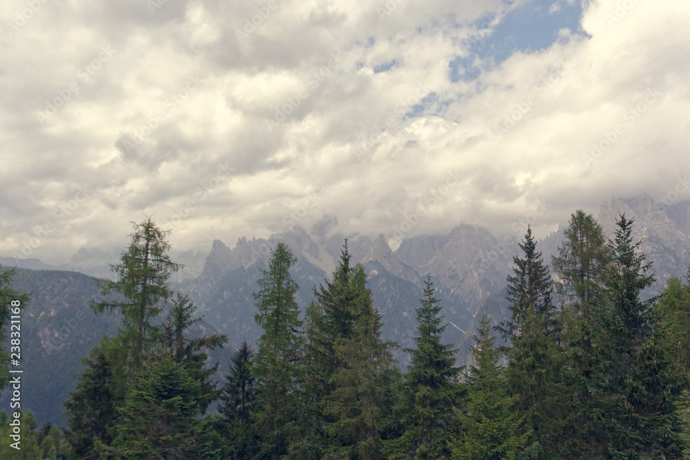 Auronzo di Cadore: Italy: panoramic view from the top of the mountain.