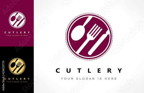 cutlery logo vector. spoon, fork and knife illustration. Logo of a restaurant and cafe.