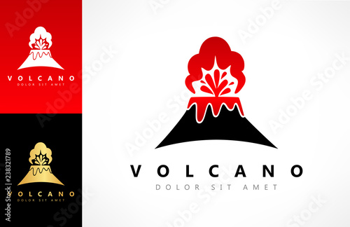Volcano Eruption vector logo