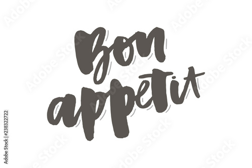 Bon appetit 2 lettering calligraphy brush design ink black