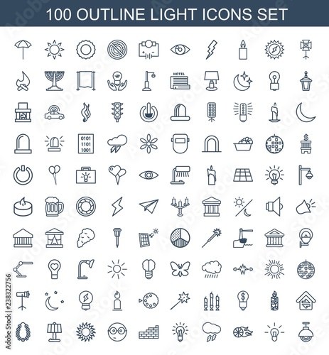 100 light icons