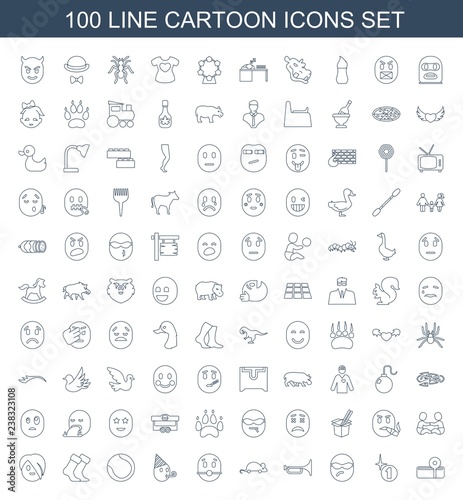 100 cartoon icons