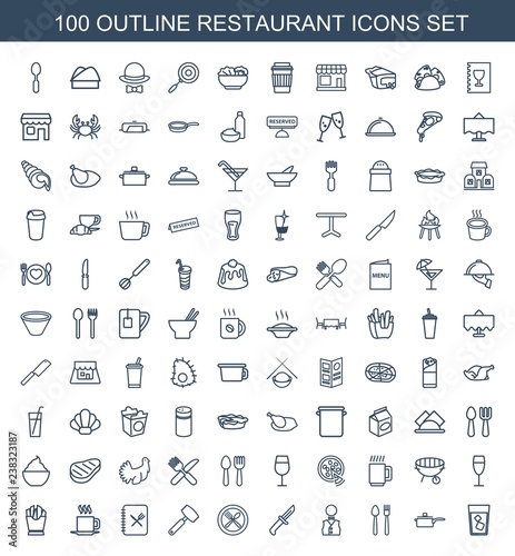 100 restaurant icons