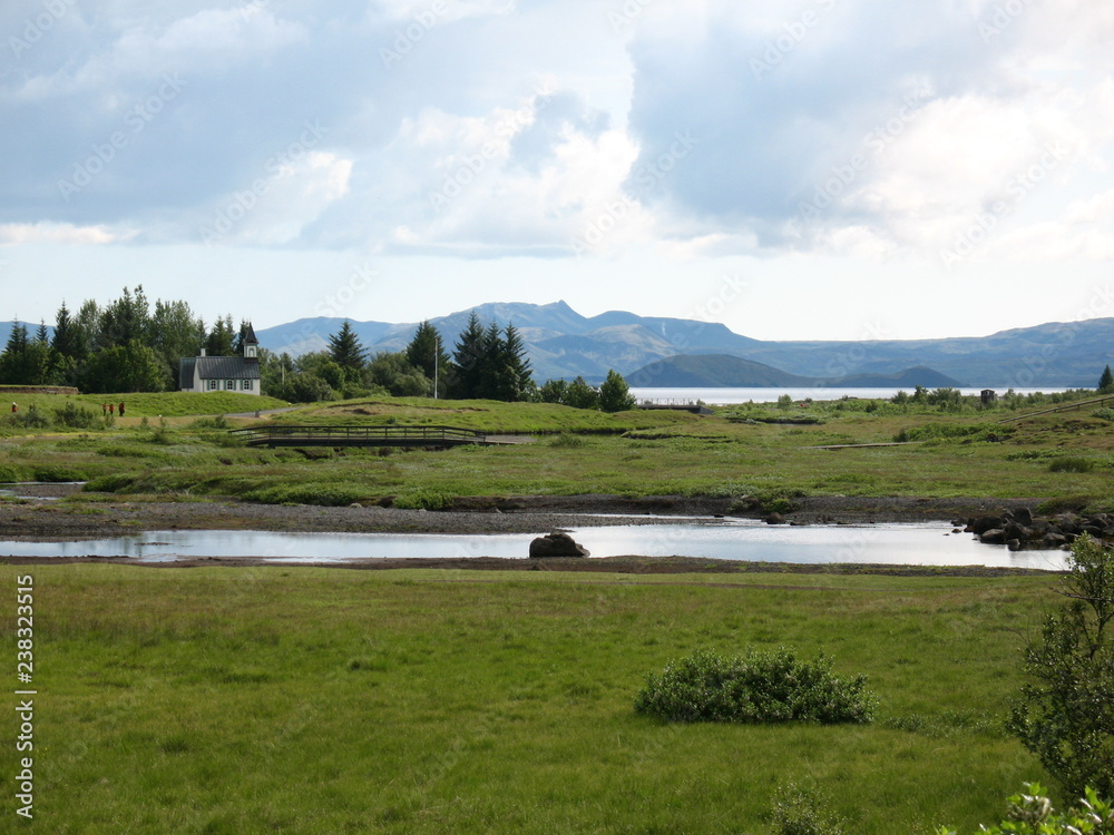 Thingvellir (Þingvellir) - landscape in july