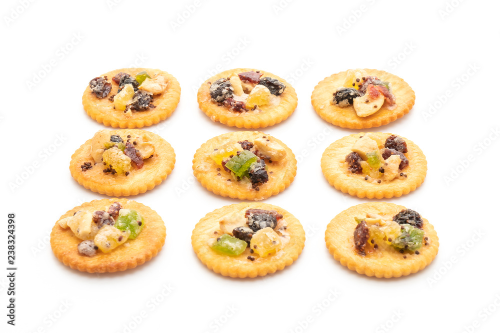 cracker biscuit with dried fruits cracker biscuit with dried fruits