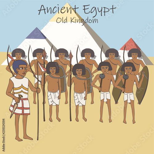 ancient egyptian army of old kingdom cartoon