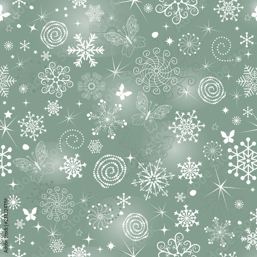 Abstract Christmas pattern with snowflakes