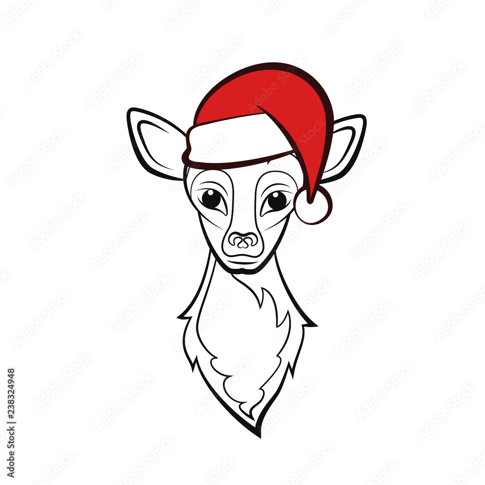 Obraz premium Head of a young reindeer.