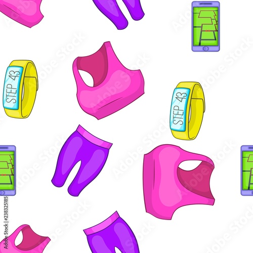 Fitness lifestyle pattern. Cartoon illustration of fitness lifestyle vector pattern for web