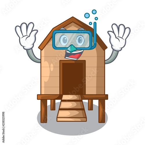 Diving chiken coop isolated on a mascot