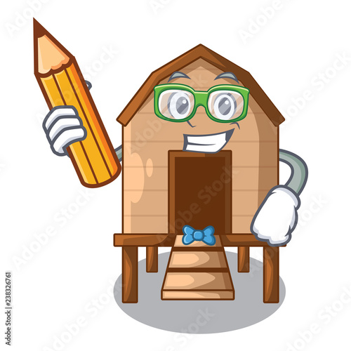 Student chiken coop isolated on a mascot