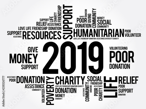 2019 help word cloud collage, concept background