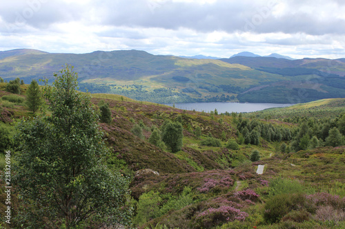 View accross to Loch Tay from the Edramucky Trail in Ben Lawers National Nature Reserve, in Perthshire in Scotland. photo