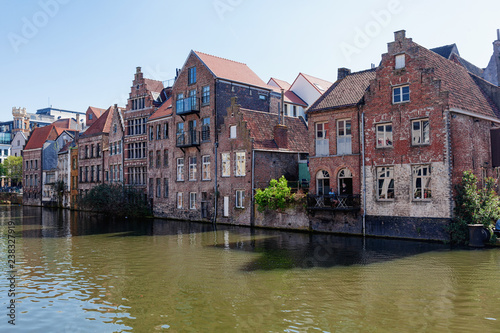 medieval architecture in the old town of Ghent, Belgium