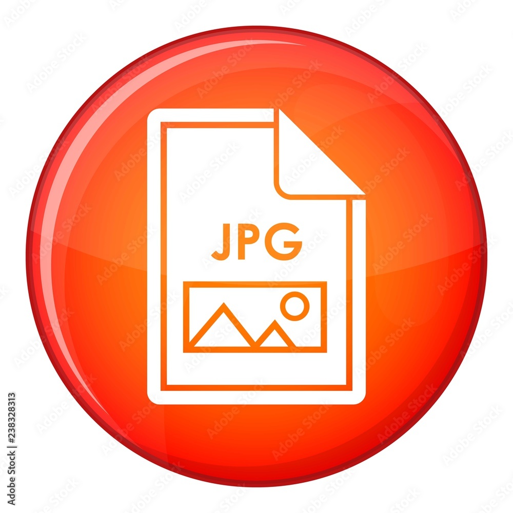 File JPG icon in red circle isolated on white background vector illustration File JPG icon in red circle isolated on white background vector illustration