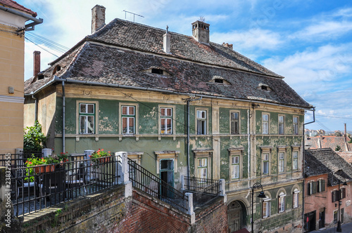 Bild auf Leinwand Sibiu old wayside Zur Ungarische Krone - Romania Transylvania