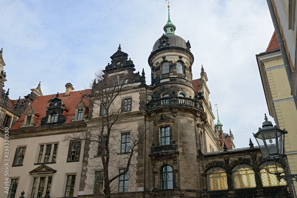 Corner turret of with indoor  passage, Dresden Castle.