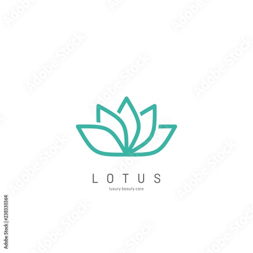 Flower Logo abstract design vector template. Lotus SPA icon. Cosmetics Hotel Garden Beauty salon Logotype concept.