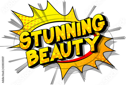 Stunning Beauty - Vector illustrated comic book style phrase on abstract background.