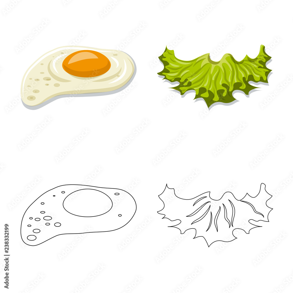 Isolated object of burger and sandwich icon. Collection of burger and slice vector icon for stock. Isolated object of burger and sandwich icon. Collection of burger and slice vector icon for stock.