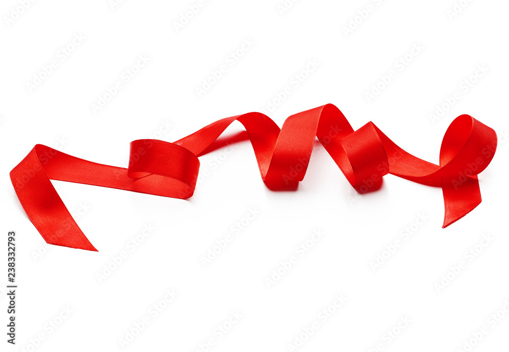 Red ribbon isolated on white Red ribbon isolated on white