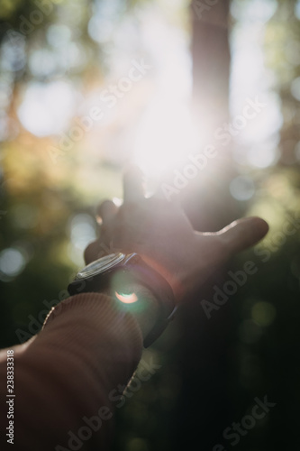 Hand trying to reach the sun