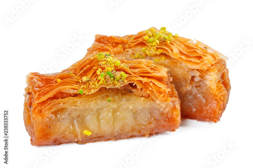 Turkish Ramadan Dessert Baklava isolated on white
