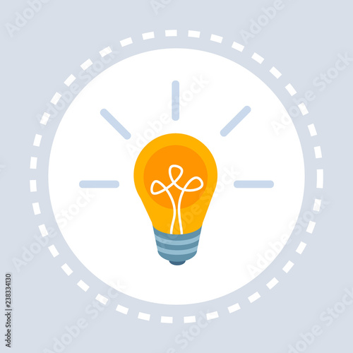 light lamp icon creative idea new startup innovation concept flat isolated